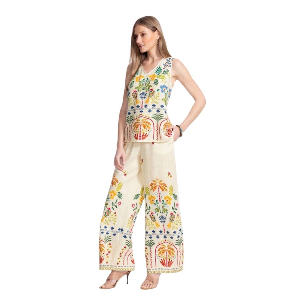 Johnny Was Soller Linen Pants Women Small NWT